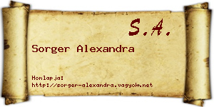 Sorger Alexandra névjegykártya